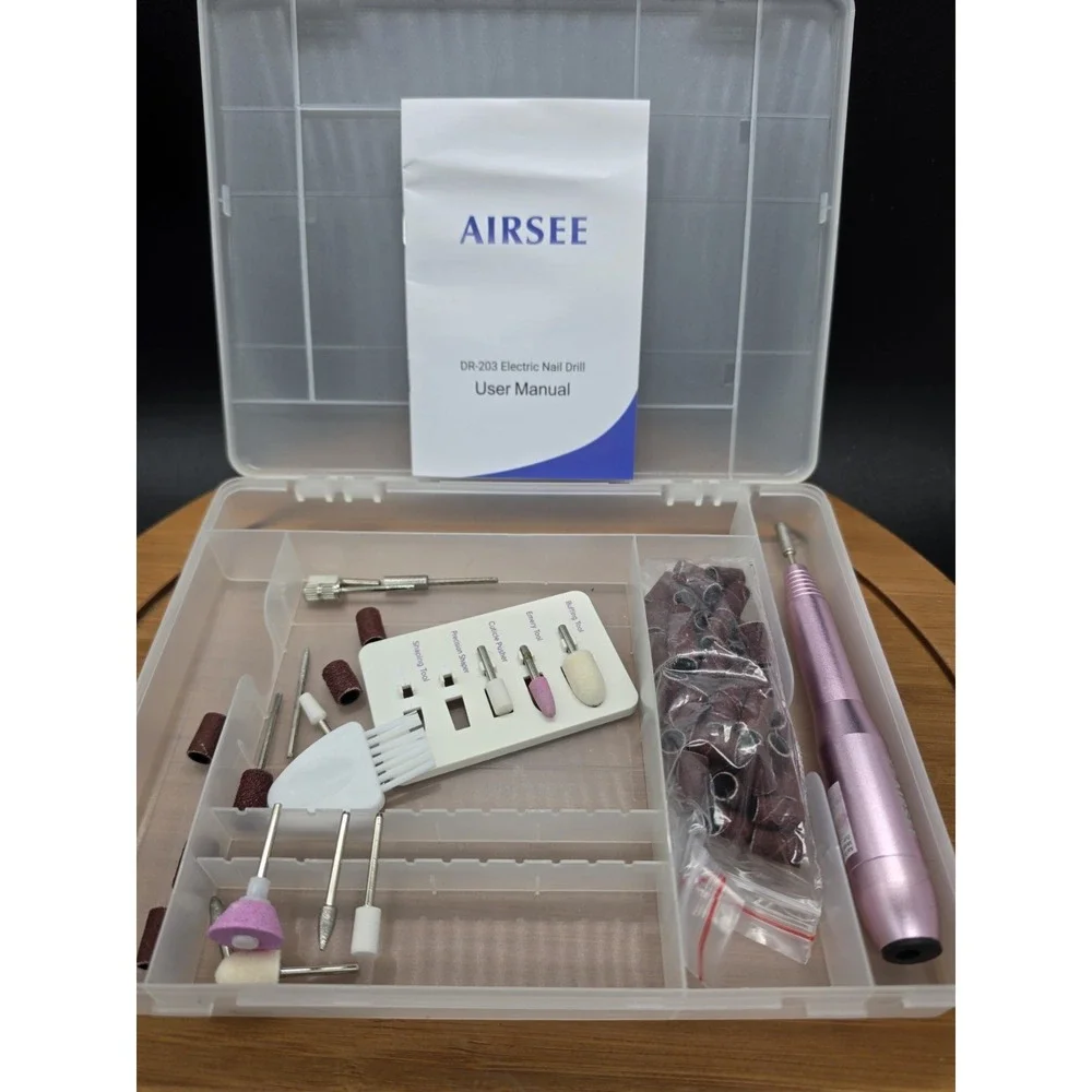 AIRSEE Master Cordless Electric Nail Drill Machine W/ Storage Case & Accessories